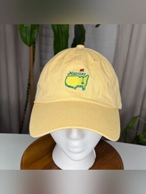 American Needle Masters Butter Yellow Golf Hat Cotton Embroidered Logo Woman's